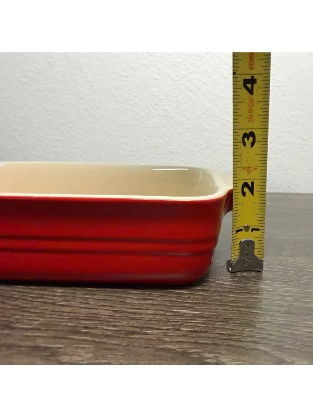 Le Creuset Stoneware Rectangle Baking Casserole Dish Pan Red Small 7x5